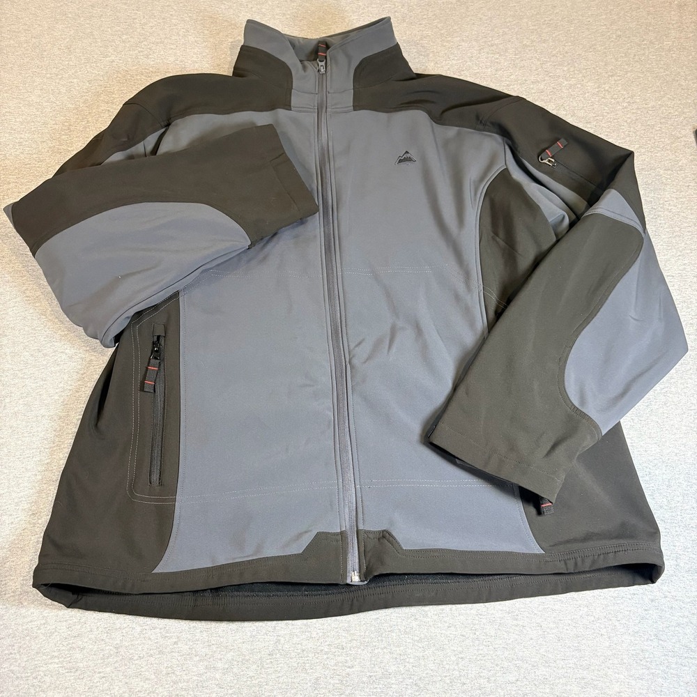 Minus Zero Softshell Jacket Mens 2XL Gray Black‎ Full Zip Outdoor Hiking Coat